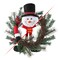 24"D Christmas Flocked Pine Needle & Berry Wreath with matched 20“H Christmas Fabric Snowman Ornament Sets